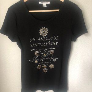 Style & Co Sport Black Tee w/Graphics